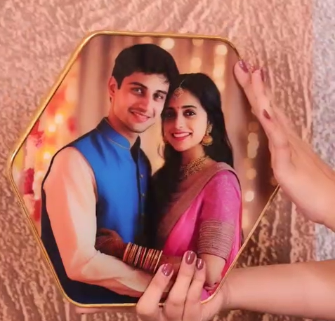 Metal Golden Foil Acrylic Photo Frame