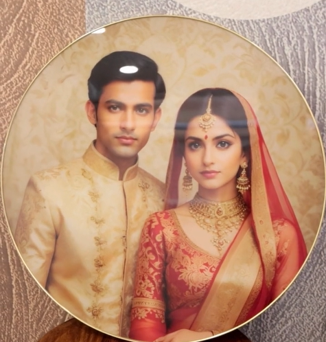 Circle Golden Foil Acrylic Photo Frame