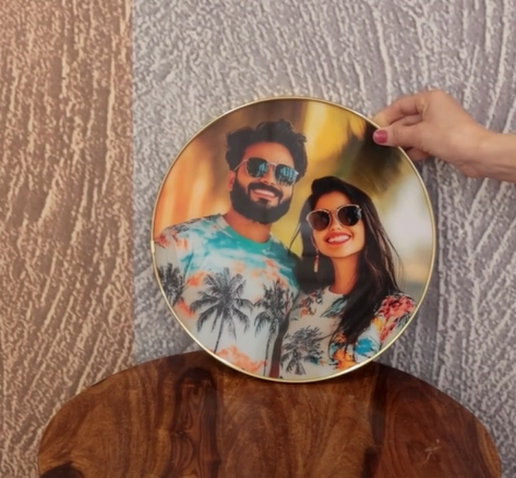 Circle Golden Foil Acrylic Photo Frame