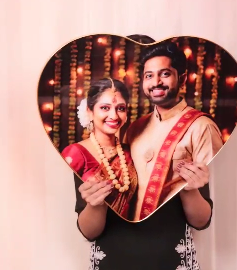 Heart Shape Golden Foil Acrylic Photo Frame